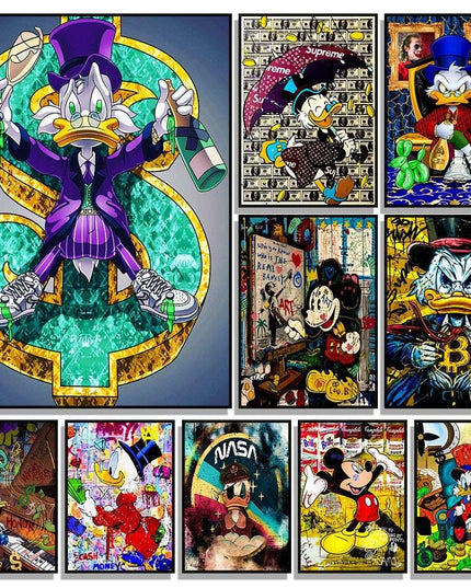 Whimsical Pop: Disney Cartoon Star Creative Pop Art Poster 
