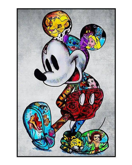 Whimsical Pop: Disney Cartoon Star Creative Pop Art Poster 