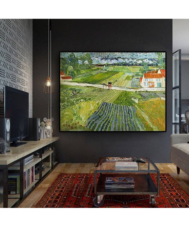 Whimsical Wanderings: Van Gogh Carriage Train Canvas Poster 
