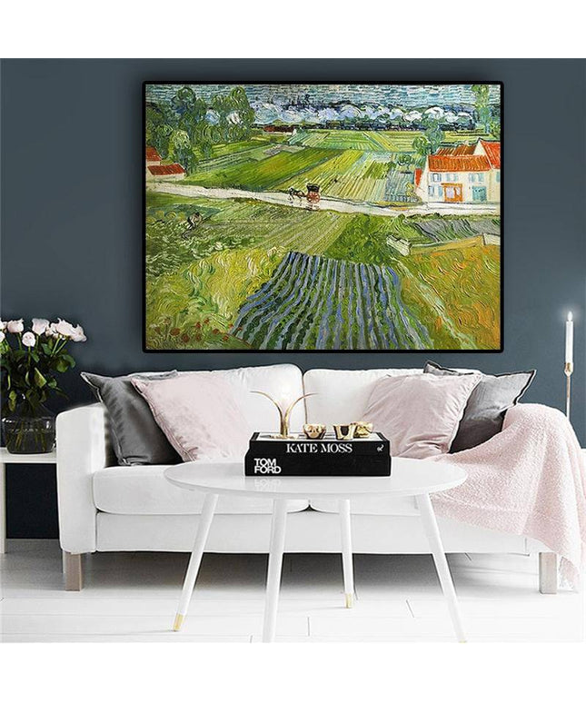 Whimsical Wanderings: Van Gogh Carriage Train Canvas Poster 