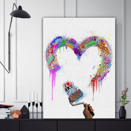 Love Brush: Artistic Graffiti Heart - Gallerie Canvas