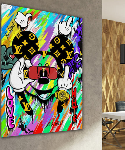 Playful Urban Greetings: Hello Popart Mickey - Gallerie Canvas