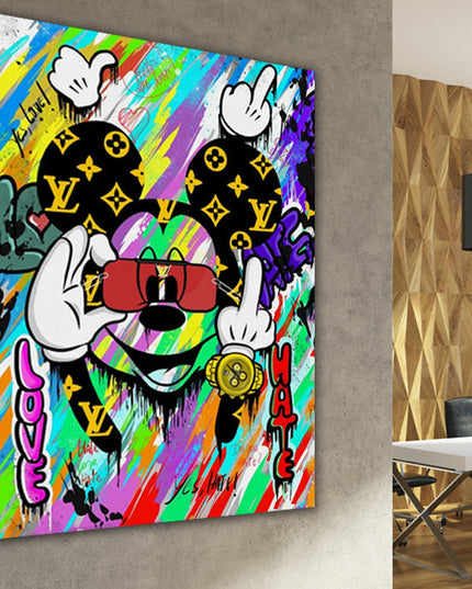Playful Urban Greetings: Hello Popart Mickey - Gallerie Canvas
