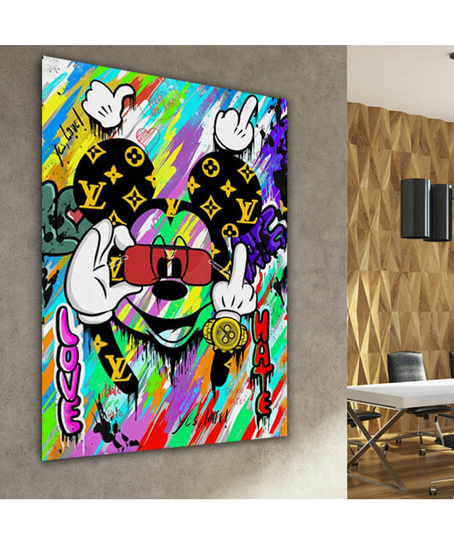 Playful Urban Greetings: Hello Popart Mickey - Gallerie Canvas