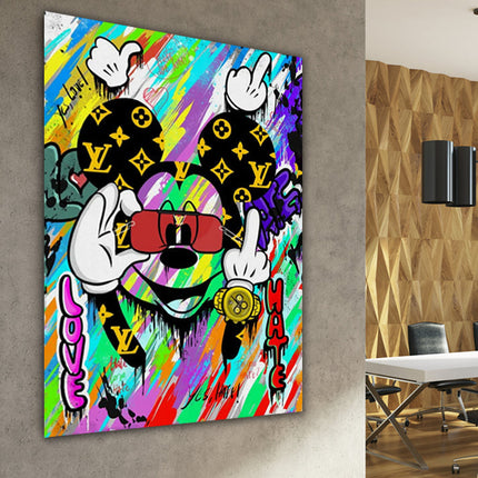 Playful Urban Greetings: Hello Popart Mickey - Gallerie Canvas