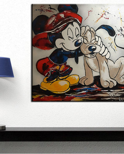 1950's Mickey & Pluto Wall Poster