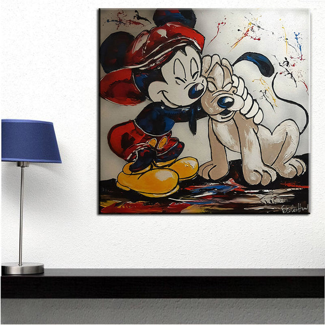 1950's Mickey & Pluto Wall Poster