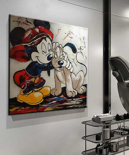 1950's Mickey & Pluto Wall Poster