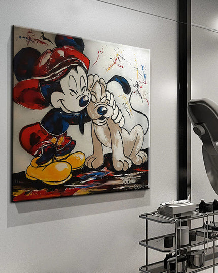 1950's Mickey & Pluto Wall Poster