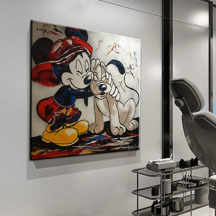 1950's Mickey & Pluto Wall Poster