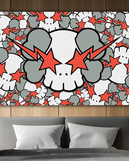 Striking Visuals: KAWS Red Rays Eyes - Gallerie Canvas