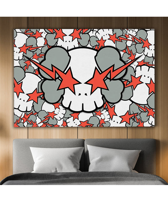Striking Visuals: KAWS Red Rays Eyes - Gallerie Canvas