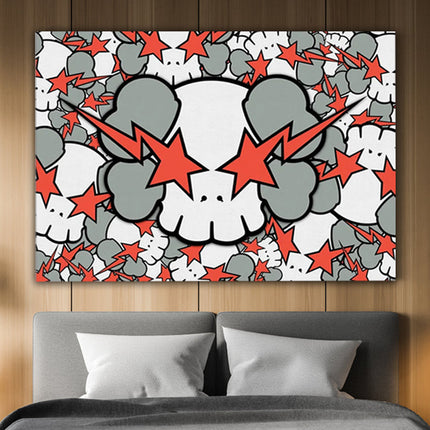 Striking Visuals: KAWS Red Rays Eyes - Gallerie Canvas