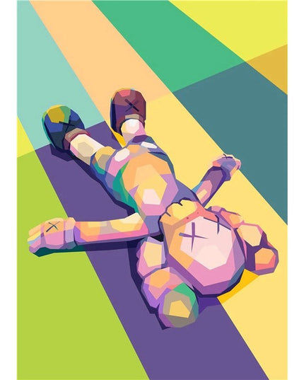 Abstract Illusions Kaws Canvas Print - Eye-Catching Modern Art for Your Wall