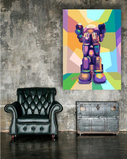 Abstract Illusions Kaws Canvas Print - Eye-Catching Modern Art for Your Wall
