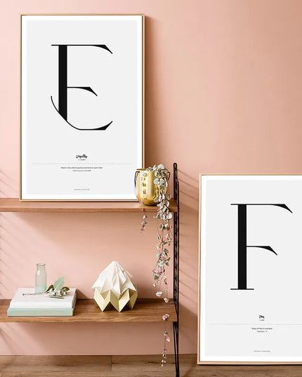Alphabet of Inspiration: A-Z Quote Words Nordic Love Art Poster 