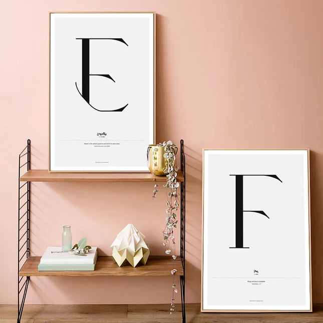 Alphabet of Inspiration: A-Z Quote Words Nordic Love Art Poster 