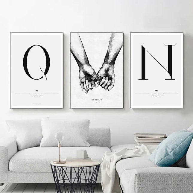 Alphabet of Inspiration: A-Z Quote Words Nordic Love Art Poster 