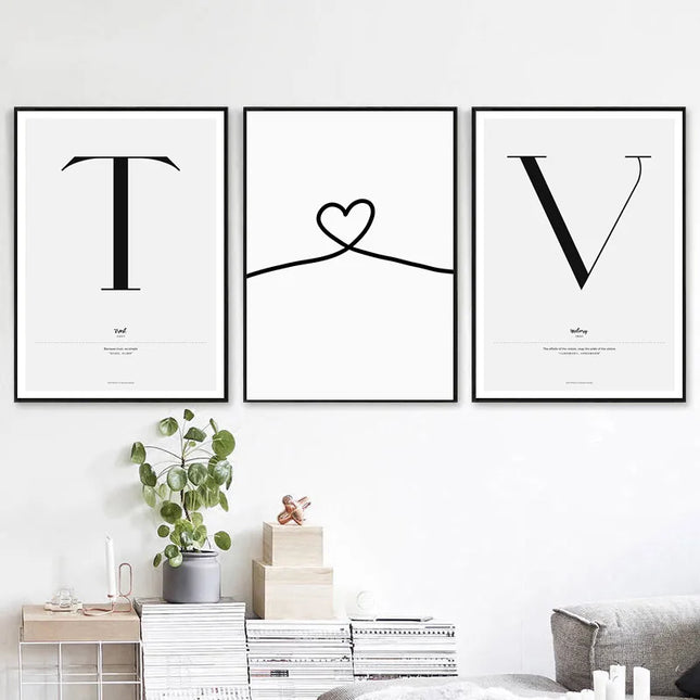 Alphabet of Inspiration: A-Z Quote Words Nordic Love Art Poster 