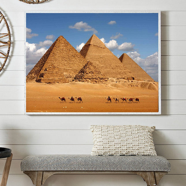 Ancient Marvels: Egyptian Miracle Pyramid Landscape Canvas Poster 