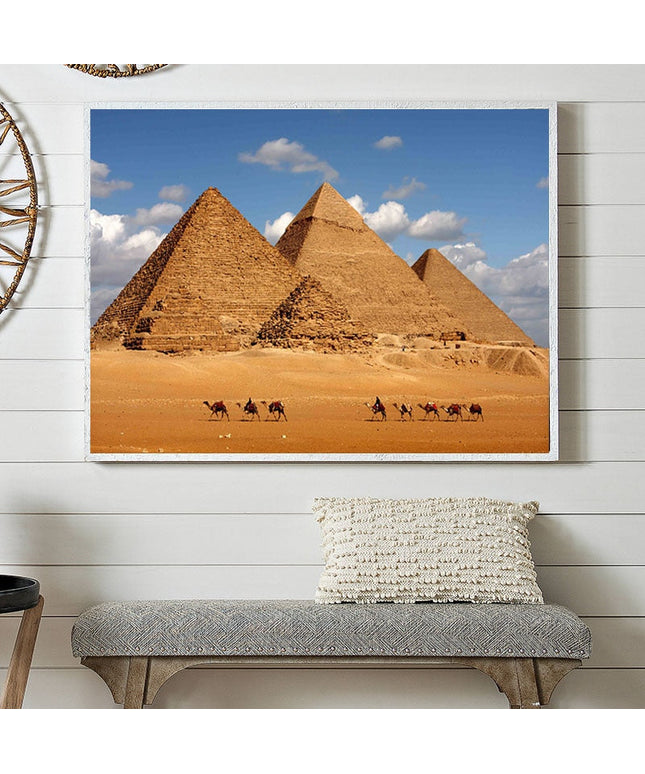 Ancient Marvels: Egyptian Miracle Pyramid Landscape Canvas Poster 
