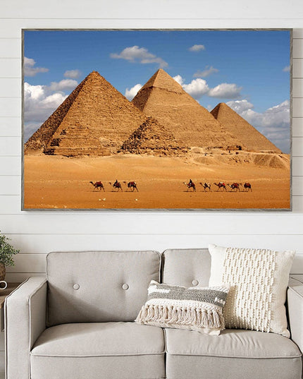 Ancient Marvels: Egyptian Miracle Pyramid Landscape Canvas Poster 