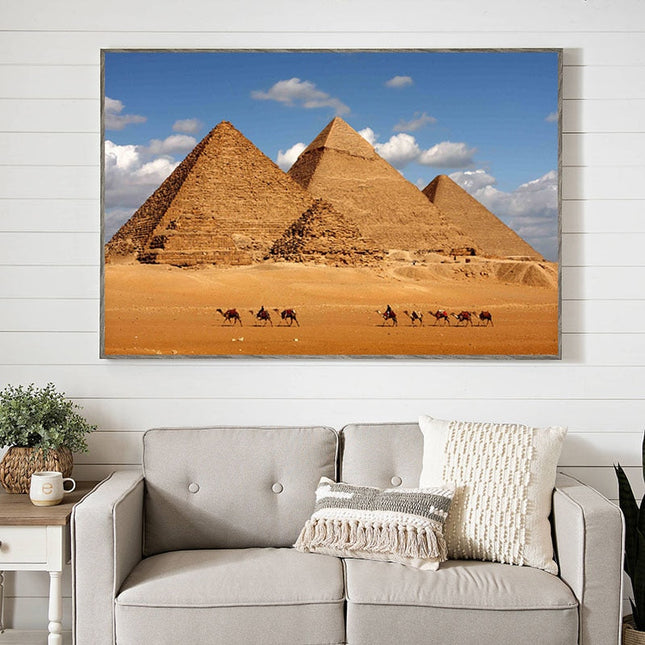 Ancient Marvels: Egyptian Miracle Pyramid Landscape Canvas Poster 