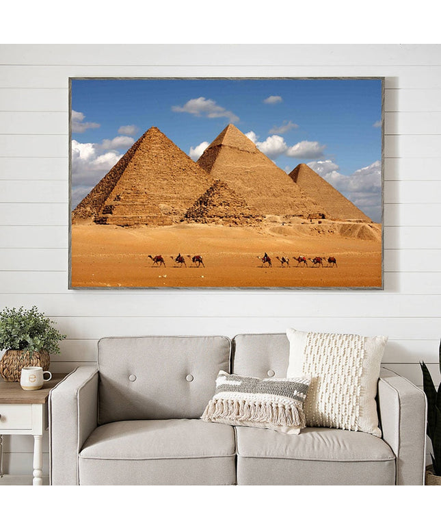Ancient Marvels: Egyptian Miracle Pyramid Landscape Canvas Poster 