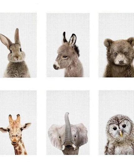 Animal Kingdom Canvas Print - Playful Wall Art for Kids' Rooms