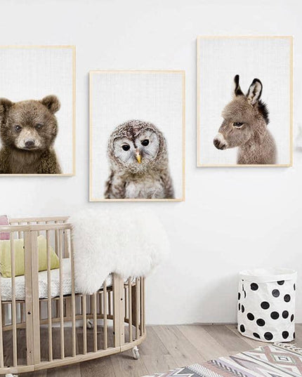 Animal Kingdom Canvas Print - Playful Wall Art for Kids' Rooms