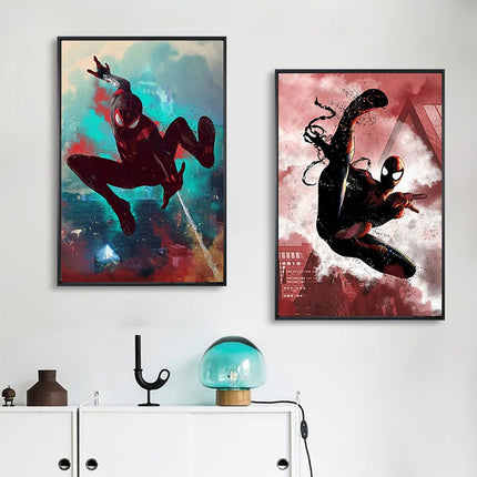 Marvel Super Hero Decorative Painting Anime Spider Man Art Poster Retro American Film Mural Home Childrens Room Wall Decor Print 