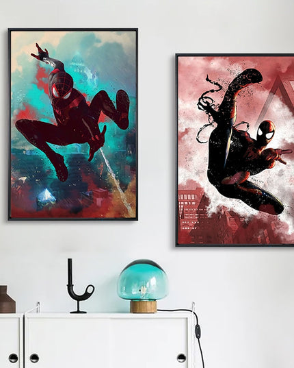 Marvel Super Hero Decorative Painting Anime Spider Man Art Poster Retro American Film Mural Home Childrens Room Wall Decor Print 