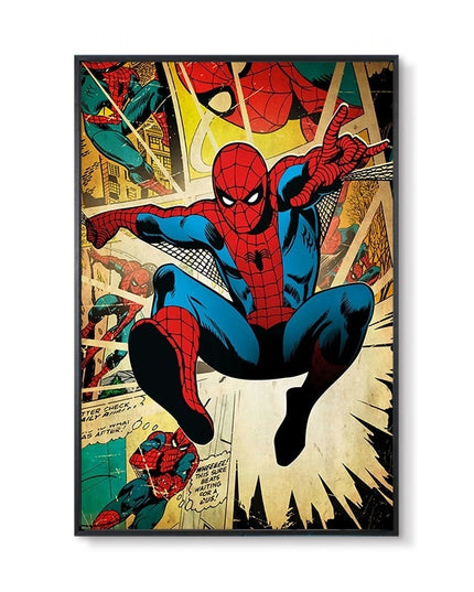 Marvel Super Hero Decorative Painting Anime Spider Man Art Poster Retro American Film Mural Home Childrens Room Wall Decor Print 