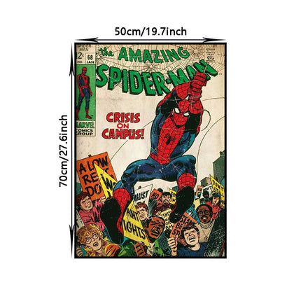 Marvel Super Hero Decorative Painting Anime Spider Man Art Poster Retro American Film Mural Home Childrens Room Wall Decor Print 