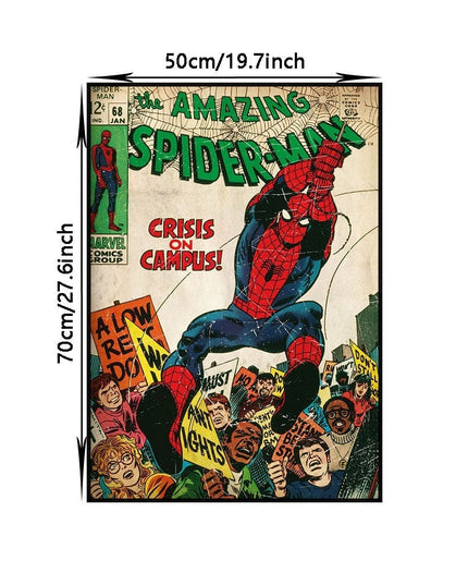 Marvel Super Hero Decorative Painting Anime Spider Man Art Poster Retro American Film Mural Home Childrens Room Wall Decor Print 