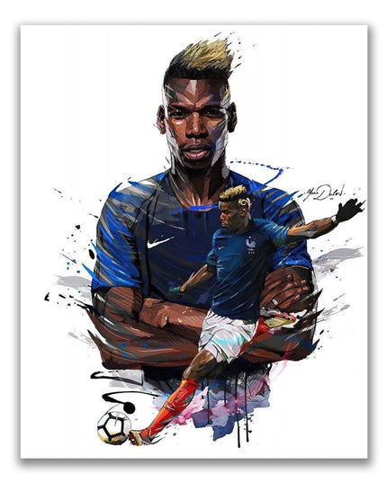 Artistic Brilliance: Soccer Superstar Watercolor Splash Wall Poster 