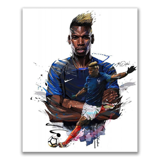 Artistic Brilliance: Soccer Superstar Watercolor Splash Wall Poster 
