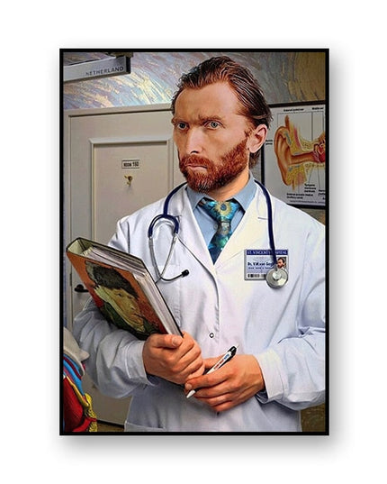 Artistic Selfie: Van Gogh-Inspired Creative Canvas Poster 