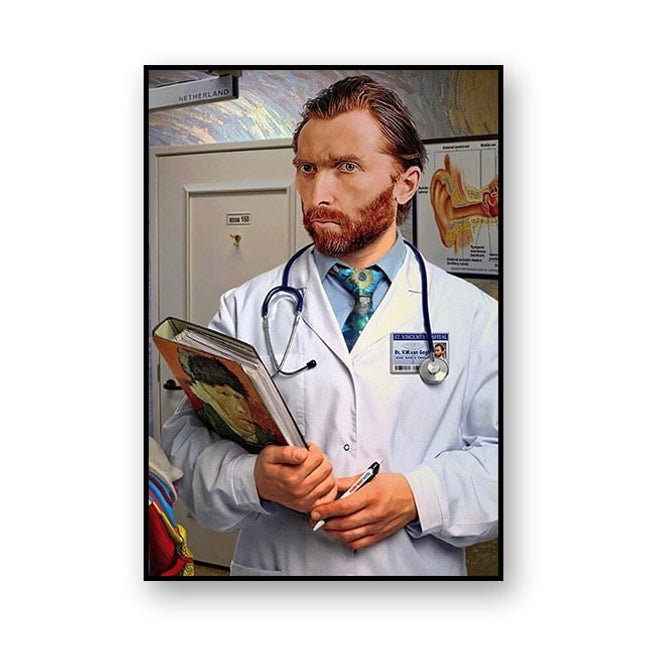 Artistic Selfie: Van Gogh-Inspired Creative Canvas Poster 