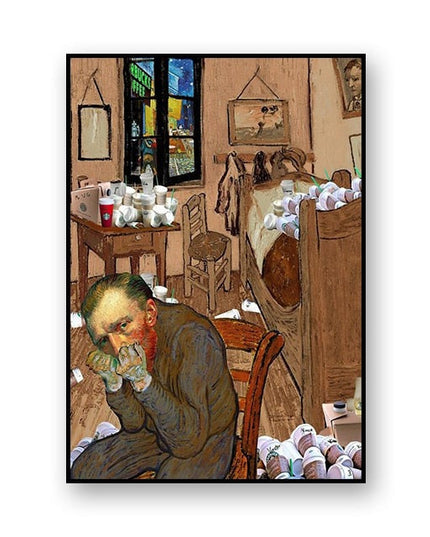 Artistic Selfie: Van Gogh-Inspired Creative Canvas Poster 