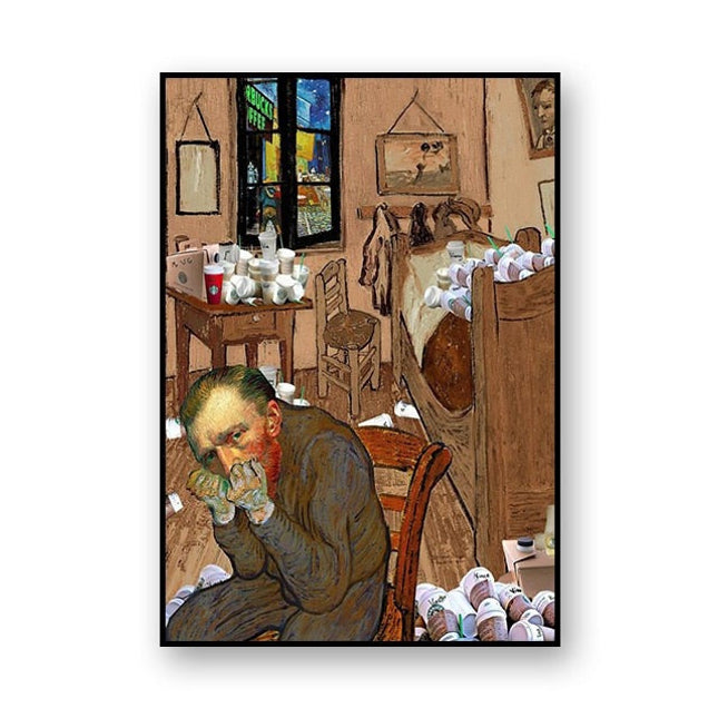 Artistic Selfie: Van Gogh-Inspired Creative Canvas Poster 