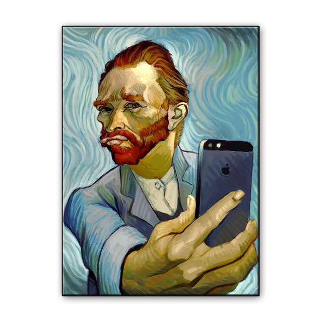 Artistic Selfie: Van Gogh-Inspired Creative Canvas Poster 