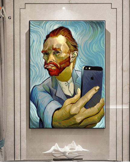 Artistic Selfie: Van Gogh-Inspired Creative Canvas Poster 