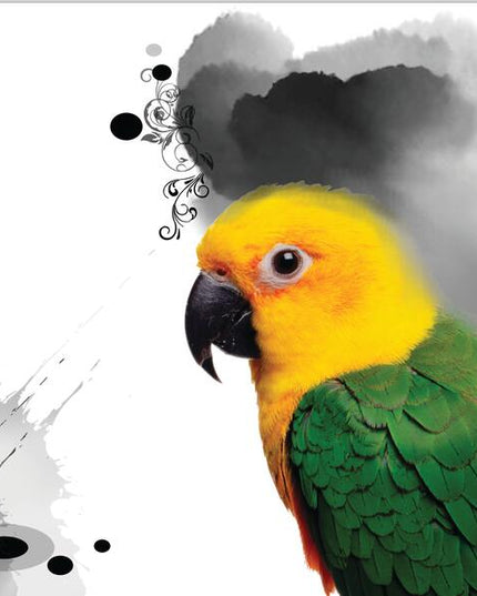 Avian Symphony: Abstract Watercolor Bird Canvas Poster 