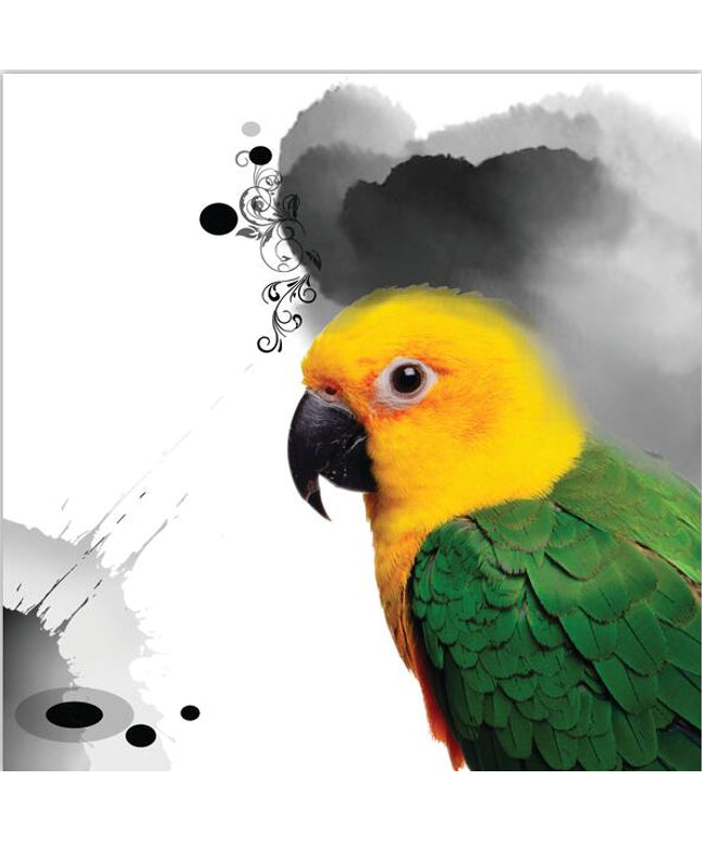 Avian Symphony: Abstract Watercolor Bird Canvas Poster 