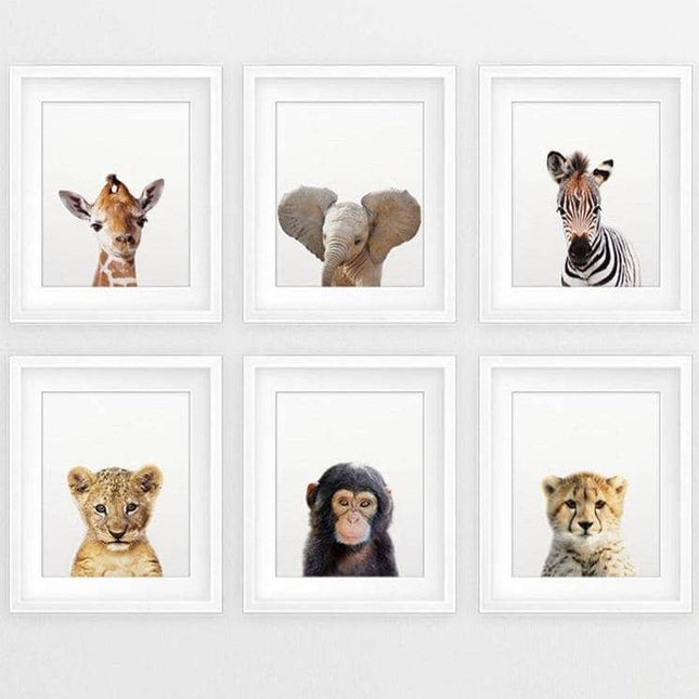 Baby Cute Animals Art Canvas Print - Charming Wall Art for Your Baby's Room