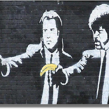 Banana Gun Shooting: Banksy Comedy Print Wall Poster