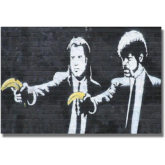 Banana Gun Shooting: Banksy Comedy Print Wall Poster