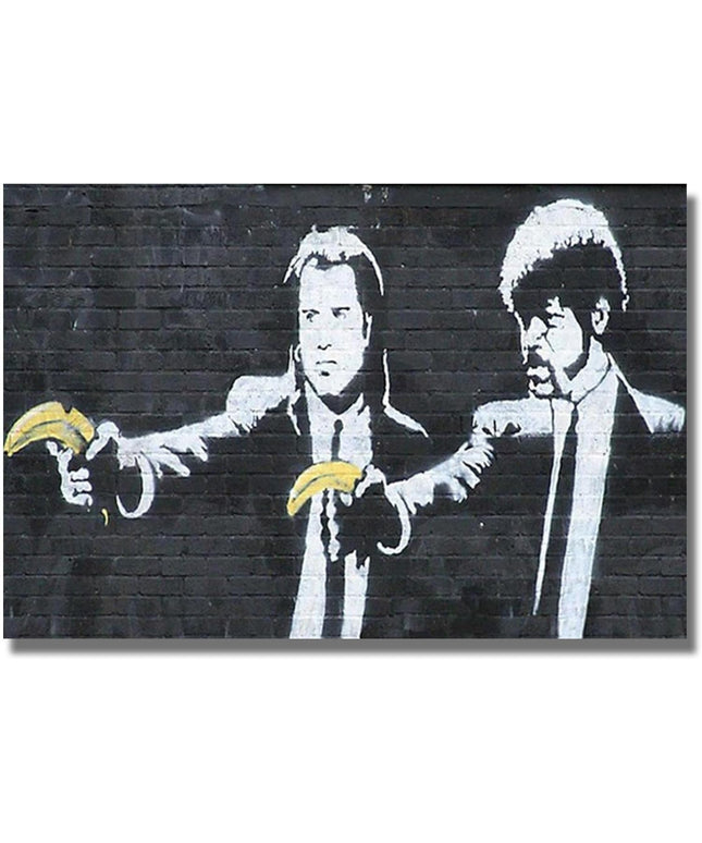 Banana Gun Shooting: Banksy Comedy Print Wall Poster