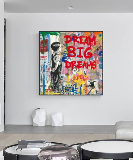 Colorful Pop of Art: Banksy Pop Street Boy Dream - Gallerie Canvas